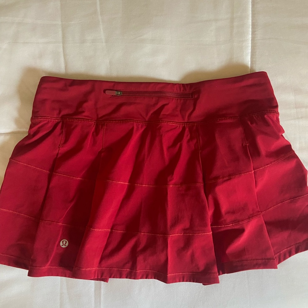 Lulu red tennis skirt size 8